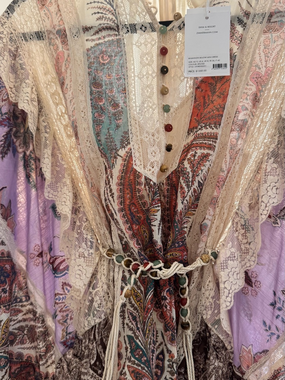 Zimmermann Rhiannon Billow Mini Dress Designer Size 0 - Picture 4 of 9